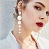 simulated pearl earrings pearls string statement drop earrings