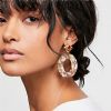 fashion za jewelry acrylic resin oval dangle earrings