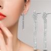 new fashion silver plated dangle long drop star earrings