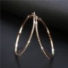 fashion huggie hoop earrings with rhinestone crystal